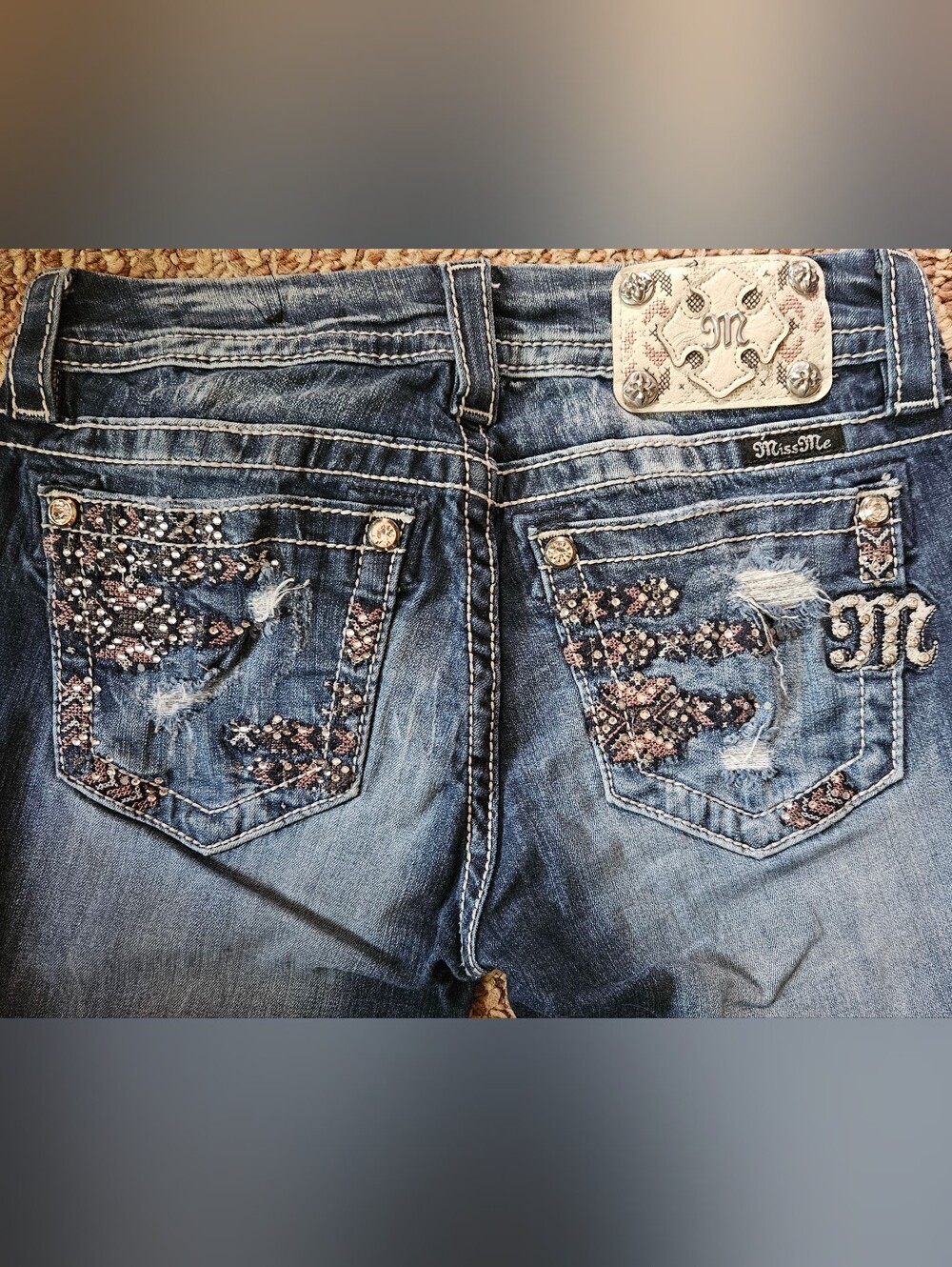 Miss Me Women's Blue Embellished Bootcut Jeans